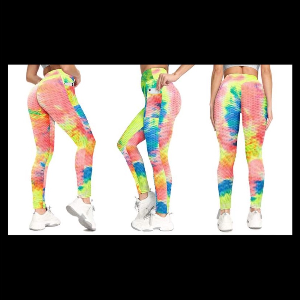 Women’s Ruched High Waisted Leggings With Cell Phone Pockets